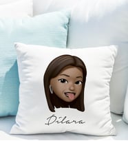 Emoji Kız Stiker Yastığı Kişiye Özel