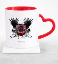 BK Gift Kişiye Özel Mesleki Hava Kuvvetleri Kırmızı Kalpli Kupa Bardak