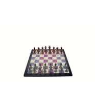 Gifthome Metal Satranç Takımı Orta İspanyol Antik Taş ve MDF Bahar Desenli Satranç Tahtası