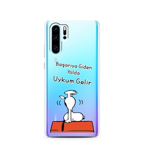 Snoopy Tasarımlı Süper Şeffaf Silikon Telefon Kılıfı Huawei P30 Pro