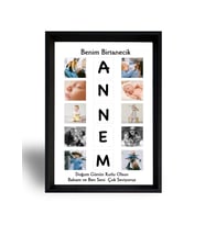 Kişiye Özel Fotoğraflı ve Özel Notlu Anne Anı Çerçevesi