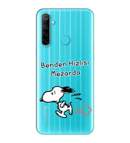 Snoopy Tasarımlı Süper Şeffaf Silikon Telefon Kılıfı Oppo Realmi 6i