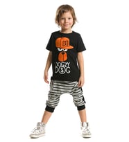 DD Hiphop Erkek Çocuk T-shirt Kapri Şort Takım (Çok Renkli)