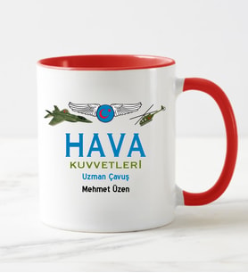 Hava Kuvvetleri Uzman Çavuş Kupa Bardağı Kırmızı