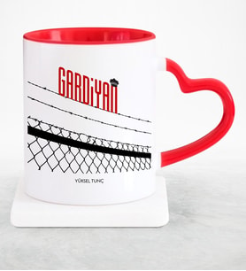 BK Gift Kişiye Özel Mesleki Gardiyan Kırmızı Kalpli Kupa Bardak  2