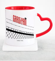 BK Gift Kişiye Özel Mesleki Gardiyan Kırmızı Kalpli Kupa Bardak  2