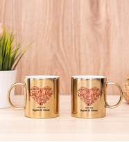 Love Tasarım Hediyelik İkili Gold Kupa Bardak