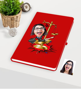 BK Gift Kişiye Özel Bayan Avukat Karikatürlü Kırmızı Defter - 4