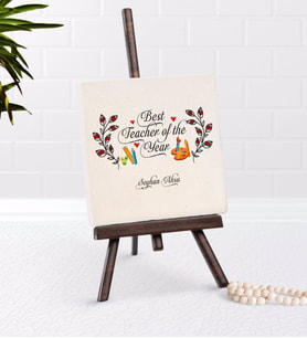 BK Gift Kişiye Özel Yılın En İyi Öğretmeni Şovaleli Doğal Taş-1 (Beyaz)