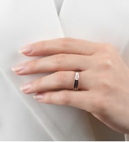 Mode Silver Ayarlanabilir ölçülü renkli gümüş yüzük (Siyah)