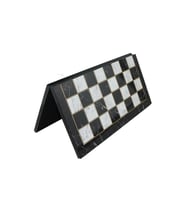 (Sadece Tahta İsteyene) Büyük Boy Katlanır Mermer Desenli MDF Ahşap Satranç Tahtası (43x43 cm) (Çok Renkli)