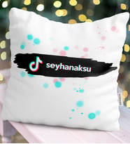 BK Gift Kişiye Özel TikTok Yastık - 5 (Beyaz)