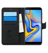 Microsonic Samsung Galaxy J6 Plus Kılıf Fabric Book Wallet Siyah