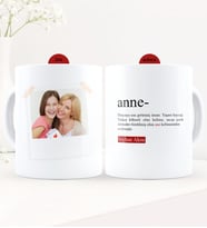 BK Gift Kişiye Özel Fotoğraflı Anne Anlamı Beyaz Kupa Bardak - 2