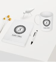 BK Gift Kişiye Özel Beyaz Defter Kalem Kupa Seti - 2
