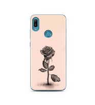 Gül Tasarımlı Süper Şeffaf Silikon Telefon Kılıfı Huawei Y6 Prime (2019)