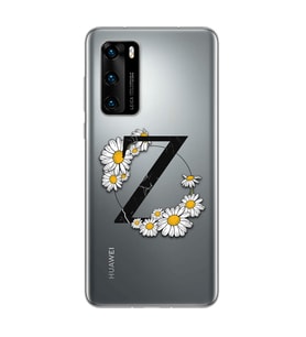 Papatya Harf Tasarım Süper Şeffaf Silikon Telefon Kılıfı Huawei P40 Z-Harfi
