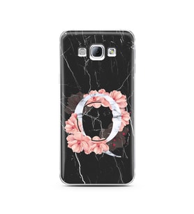 Mermer Çiçekli Harf Tasarım Süper Şeffaf Silikon Telefon Kılıfı Samsung A8 (2015
