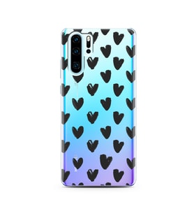 Kalp Tasarımlı Süper Şeffaf Silikon Telefon Kılıfı Huawei P30 Pro 