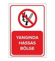 MIGNATIS - Yangında Hassas Bölge Levhası - Sac Malzeme 25x35cm