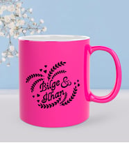 BK Gift Kişiye Özel Sevgili Tasarımlı Fosforlu Pembe Kupa Bardak - 31