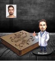 Kişiye Özel Doktor Tasarımlı Karikatür Ahşap Biblo Kutulu Bay-7