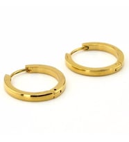 BÜYÜK BOY 20mm İNCE HALKA SARI ÇELİK ERKEK KÜPE E828