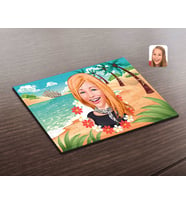 BK Gift Kişiye Özel Kadın Karikatürlü Ahşap Puzzle-51