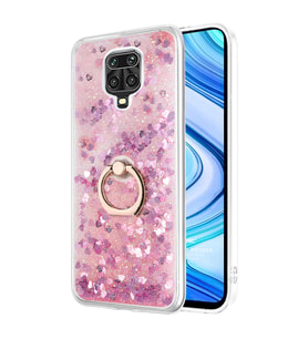 Microsonic Xiaomi Redmi Note 9 Pro Max Kılıf Glitter Liquid Holder Pembe