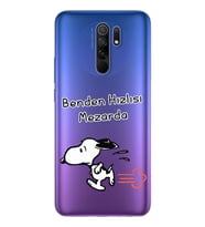 Snoopy Tasarımlı Süper Şeffaf Silikon Telefon Kılıfı Xiomai Redmi 9