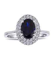 Lova Pırlantalı Oval Safir Anturaj Yüzük - 1020239