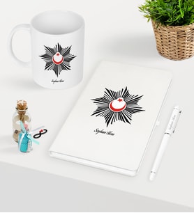 BK Gift Kişiye Özel Polis Temalı Beyaz Defter Kalem Kupa Seti - 1 (Model 1)