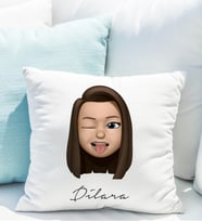 Emoji Kız Stiker Yastığı Kişiye Özel