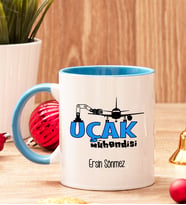 Uçak Mühendisine Hediye Renkli Kupa Bardak