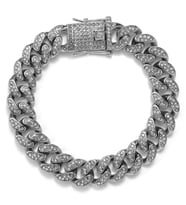 Chavin 12 mm. Kalın Taşlı Alloy Erkek Bileklik ed93by