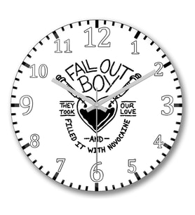 Fall Out Boy Duvar Saati Bombeli Gercek Cam