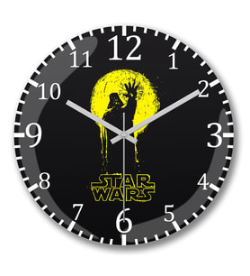 Star Wars3 Duvar Saati Bombeli Gercek Cam