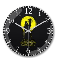 Star Wars3 Duvar Saati Bombeli Gercek Cam