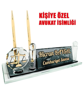 Sentez Kişiye Özel Avukat Masa İsimliği Avukata Hediye Ofis Masaüstü İsimlik