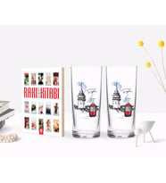 BK Gift Kişiye Özel Renkli Baskılı İstanbul İkili Rakı Bardağı ve Rakı Cep Kitabı Hediye Seti-1 (Model 1)