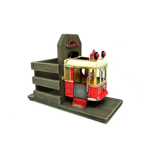 Dekoratif Metal Taksim Tramvay Kalemlik C0791