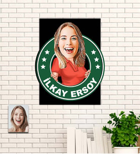 Kişiye Özel Hediye Karikatür Ahşap Tablo