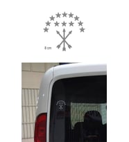 Adige Bayrak Araba Sticker Gümüş Yaldız 8 cm 4 Adet