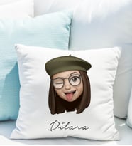 Emoji Kız Stiker Yastığı Kişiye Özel
