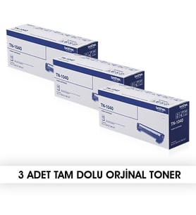 3 ADET Brother TN-1040 Orjinal Toner- HL-1111 / DCP-1511 /MFC-1811 / MFC-1815 - Kutusuz
