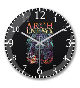 Arch Enemy Duvar Saati Bombeli Gercek Cam