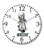 Skullter Zombie Duvar Saati Bombeli Gercek Cam