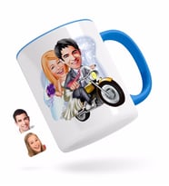 BK Gift Kişiye Özel Evleniyoruz Karikatürlü Mavi Kupa Bardak-8