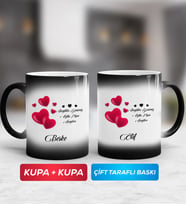 İkili Sevgililer Günü Hediyesi Sihirli Kupa Bardak