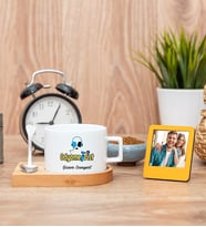 Odyometrist Fincan ve Turuncu Mini Fotoğraf Çerçevesi